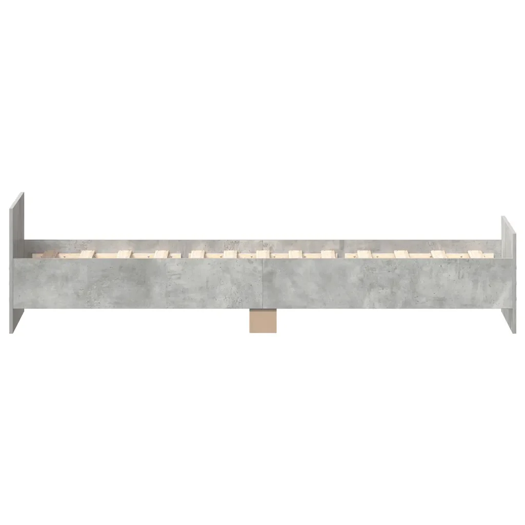 Letto singolo | Letto per adulti | Giroletto Grigio Cemento 100x200 cm in Legno Multistrato - Image 8