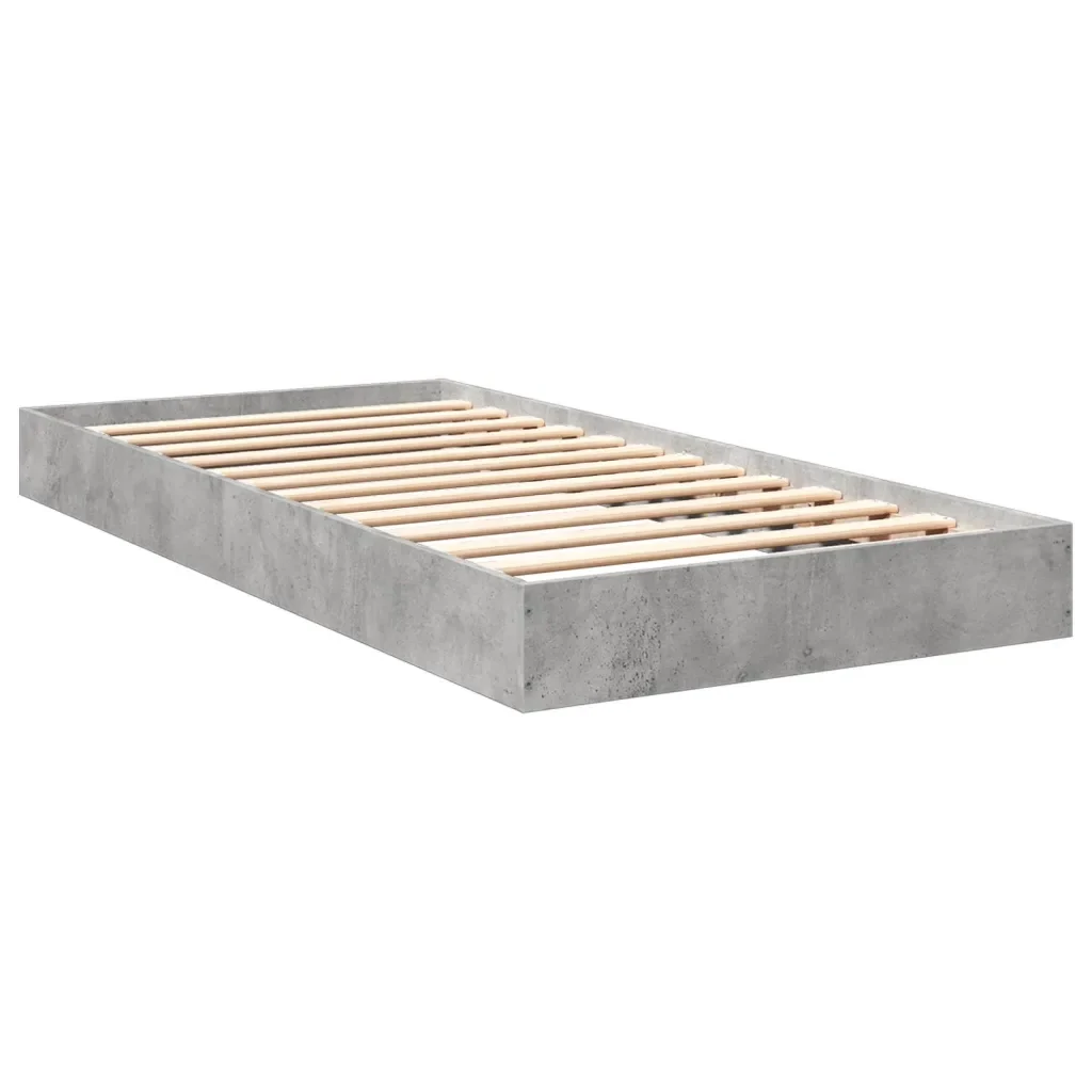Letto singolo | Letto per adulti | Giroletto Grigio Cemento 75x190 cm in Legno Multistrato - Image 6