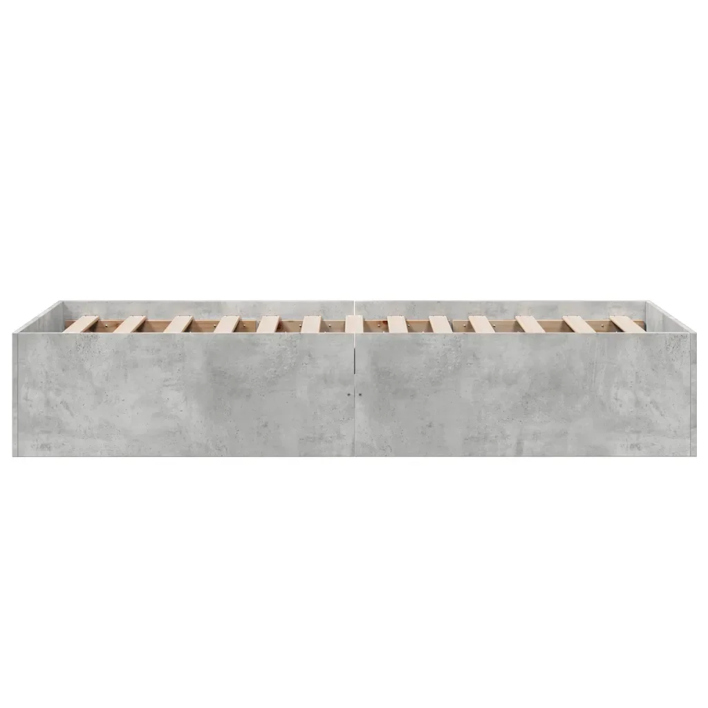 Letto singolo | Letto per adulti | Giroletto Grigio Cemento 75x190 cm in Legno Multistrato - Image 5