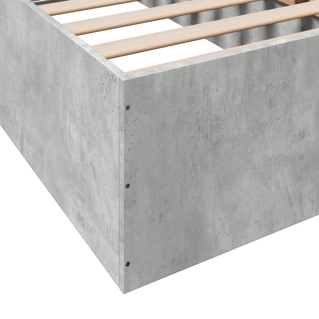 Letto singolo | Letto per adulti | Giroletto Grigio Cemento 75x190 cm in Legno Multistrato - Image 8