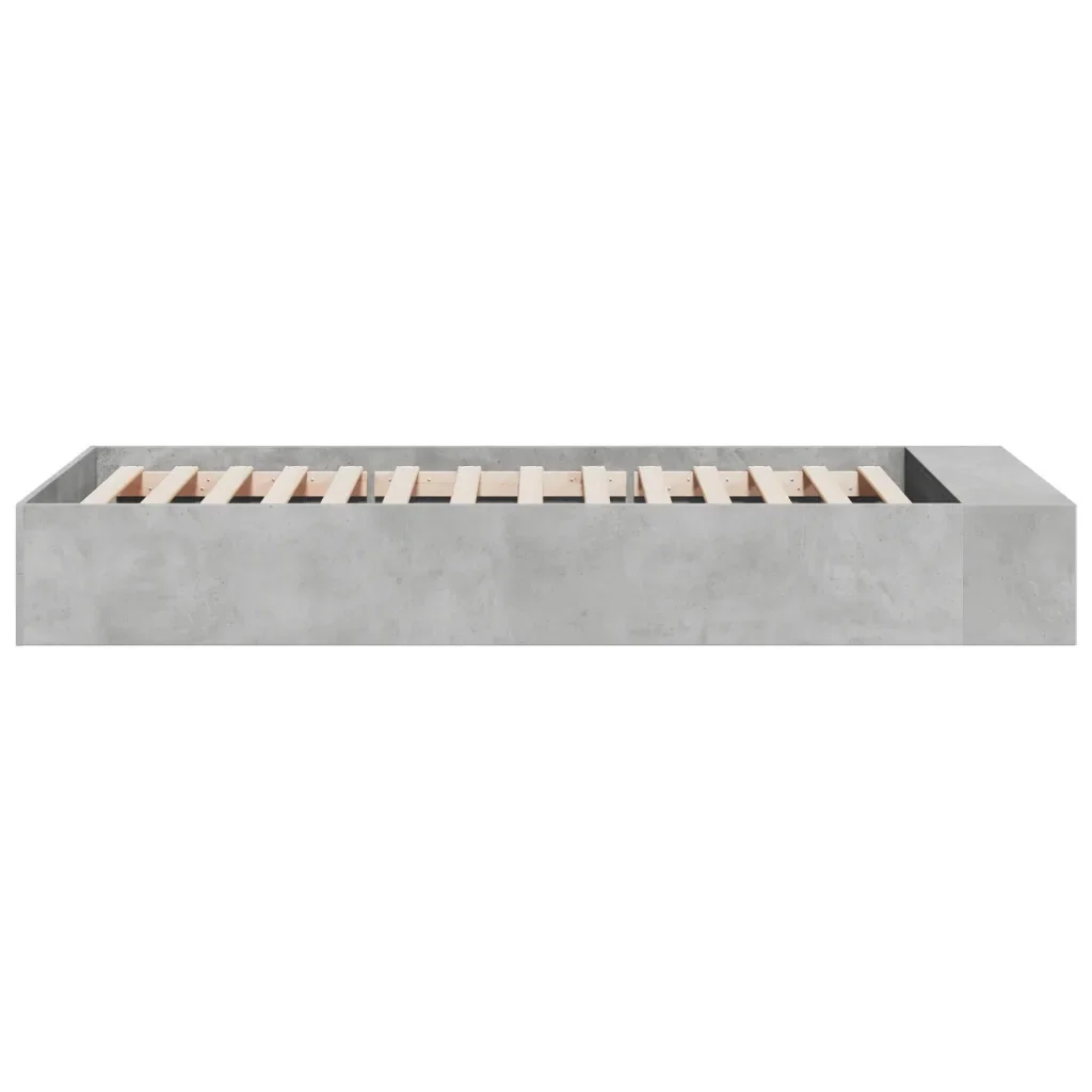 Letto singolo | Letto per adulti | Giroletto Grigio Cemento 75x190 cm in Legno Multistrato - Image 5