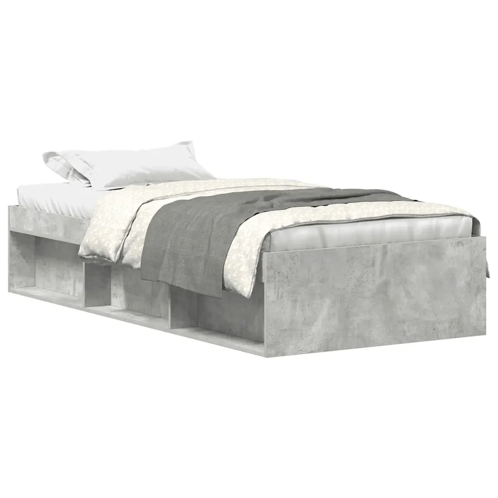 Letto singolo | Letto per adulti | Giroletto Grigio Cemento 90x190 cm