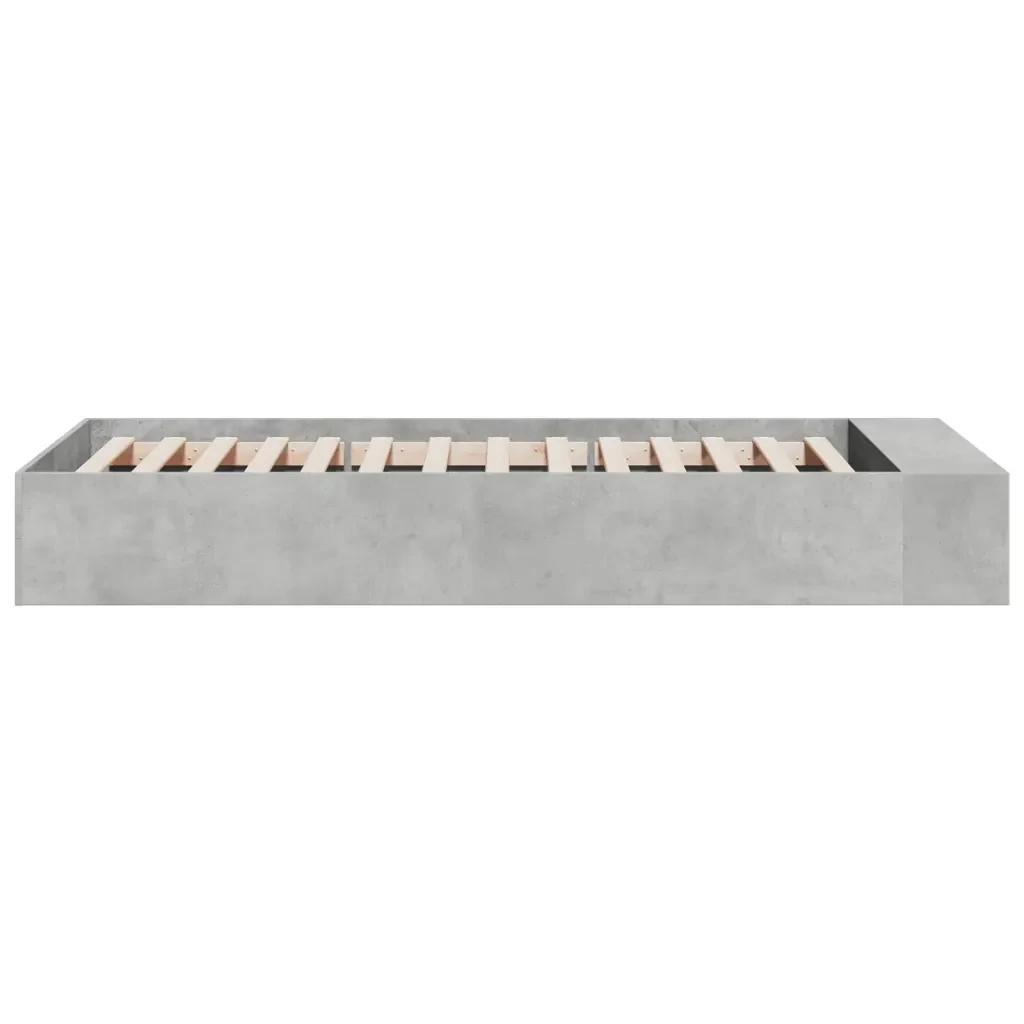 Letto singolo | Letto per adulti | Giroletto Grigio Cemento 90x190 cm in Legno Multistrato - Image 5