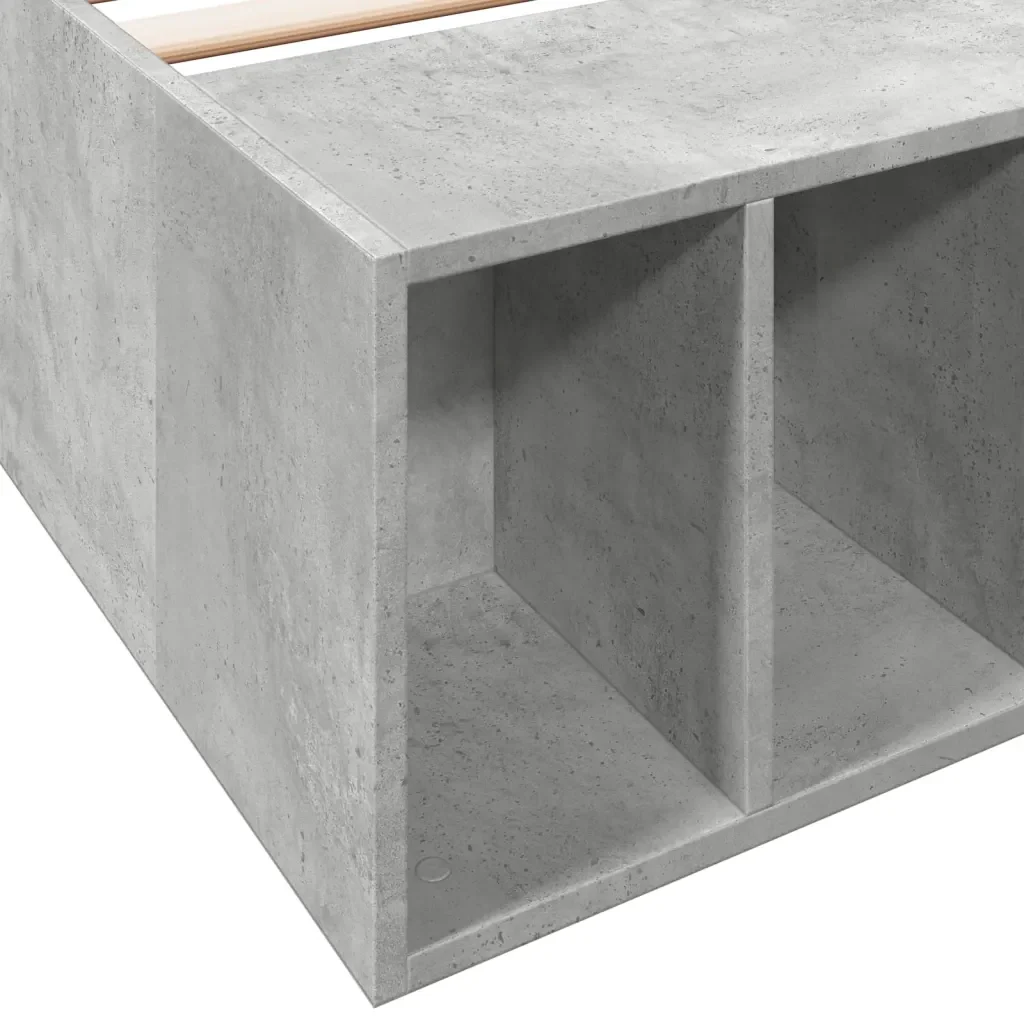 Letto singolo | Letto per adulti | Giroletto Grigio Cemento 90x190 cm in Legno Multistrato - Image 7