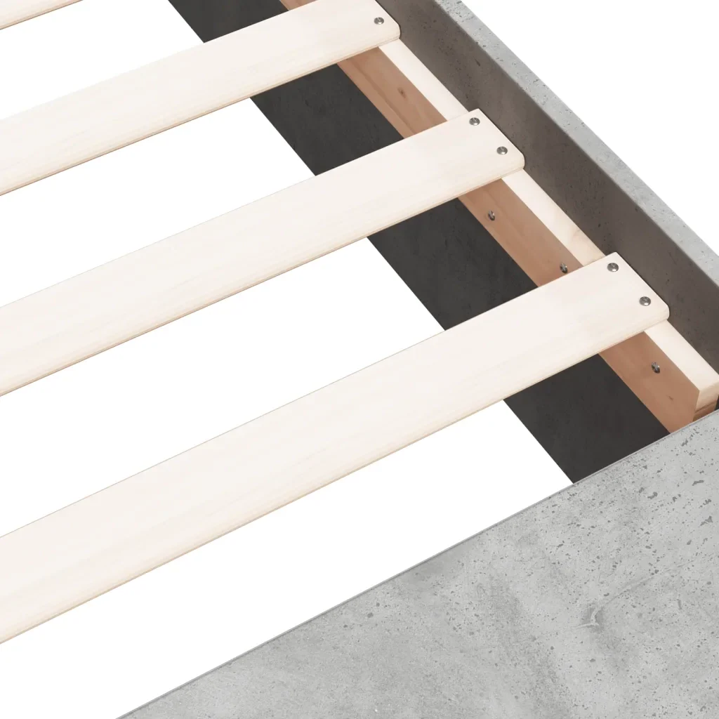 Letto singolo | Letto per adulti | Giroletto Grigio Cemento 90x190 cm in Legno Multistrato - Image 8