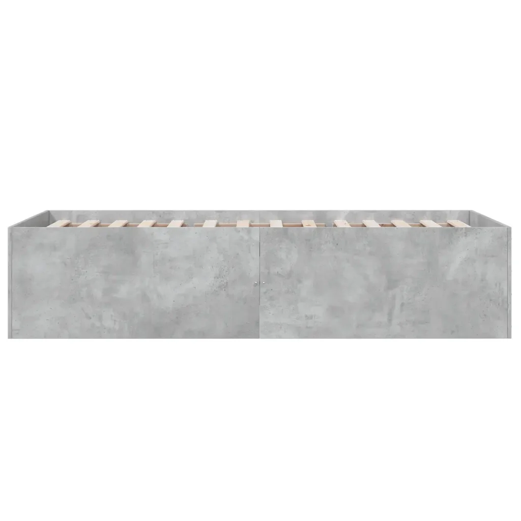 Letto singolo | Letto per adulti | Giroletto Grigio Cemento 90x190 cm in Legno Multistrato - Image 5
