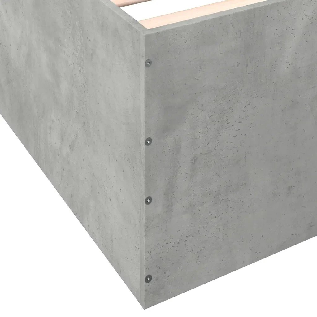 Letto singolo | Letto per adulti | Giroletto Grigio Cemento 90x190 cm in Legno Multistrato - Image 8
