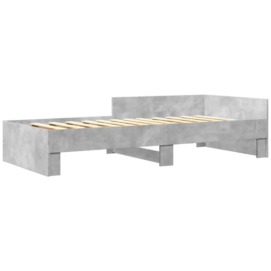 Letto singolo | Letto per adulti | Giroletto Grigio Cemento 90x190 cm in Legno Multistrato - Image 4