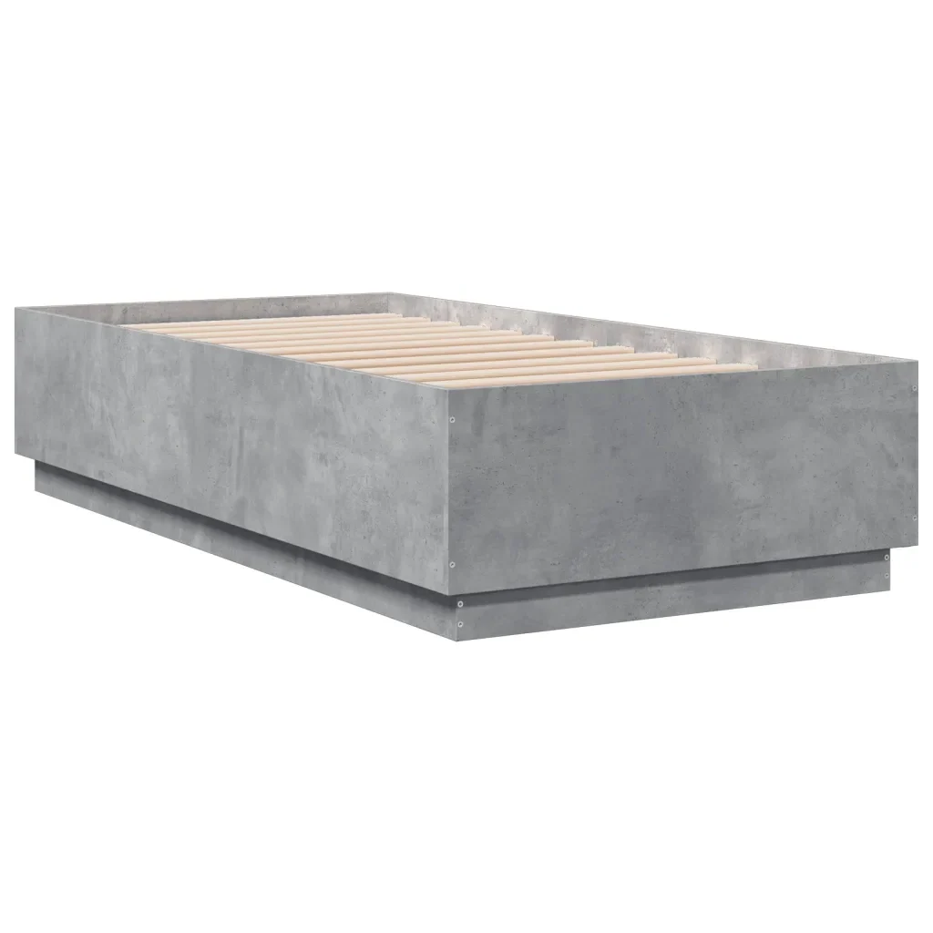 Letto singolo | Letto per adulti | Giroletto Grigio Cemento 90x190 cm in Legno Multistrato - Image 4