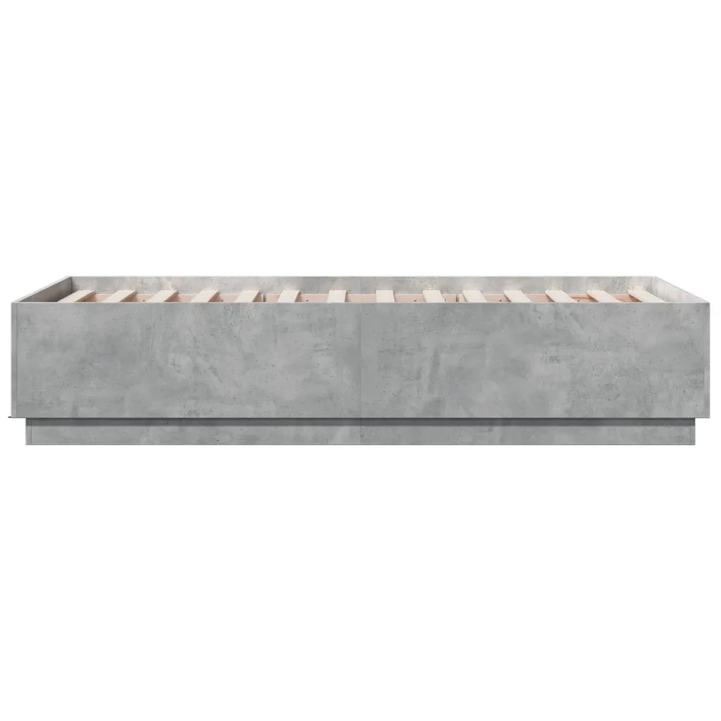 Letto singolo | Letto per adulti | Giroletto Grigio Cemento 90x190 cm in Legno Multistrato - Image 5