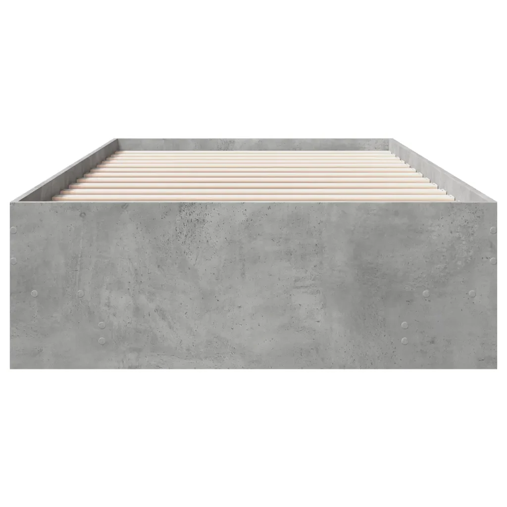 Letto singolo | Letto per adulti | Giroletto Grigio Cemento 90x190 cm in Legno Multistrato - Image 5