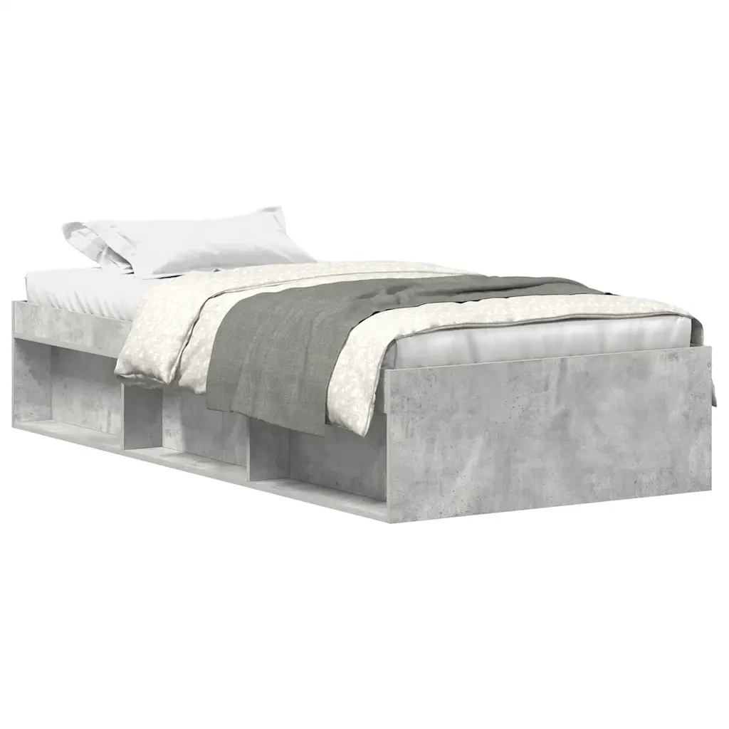 Letto singolo | Letto per adulti | Giroletto Grigio Cemento 90x200 cm
