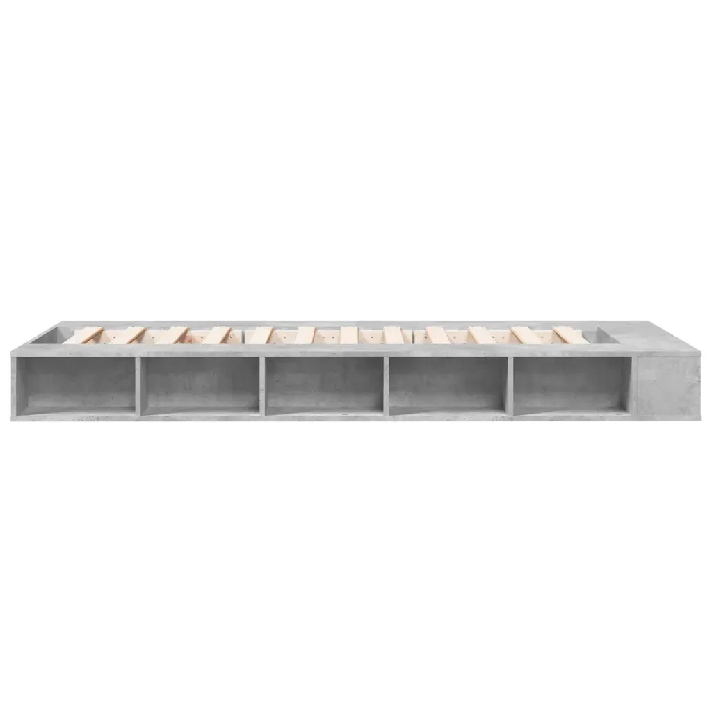Letto singolo | Letto per adulti | Giroletto Grigio Cemento 90x200 cm in Legno Multistrato - Image 5