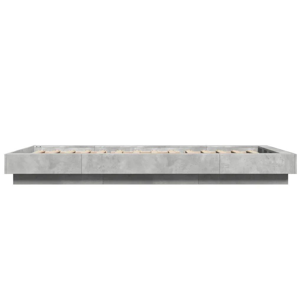 Letto singolo | Letto per adulti | Giroletto Grigio Cemento 90x200 cm in Legno Multistrato - Image 5