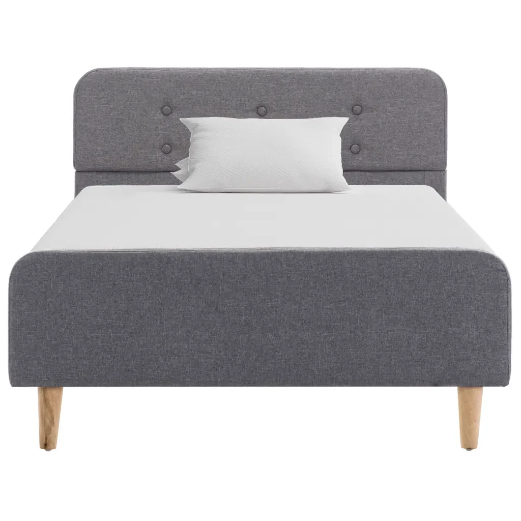 Letto singolo | Letto per adulti | Giroletto Grigio Chiaro in Tessuto 100x200 cm - Image 3