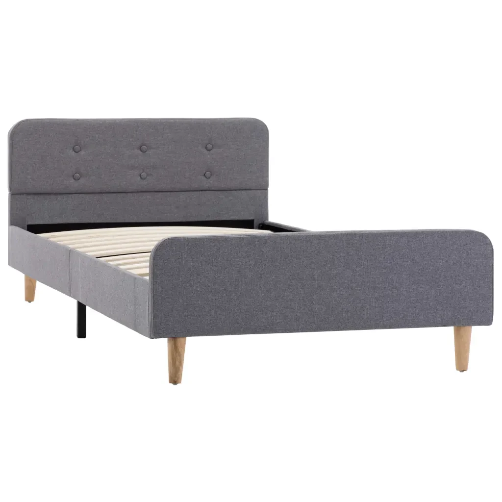 Letto singolo | Letto per adulti | Giroletto Grigio Chiaro in Tessuto 100x200 cm - Image 5