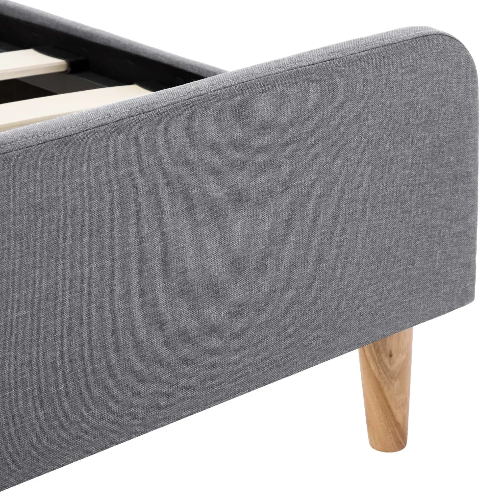 Letto singolo | Letto per adulti | Giroletto Grigio Chiaro in Tessuto 100x200 cm - Image 7