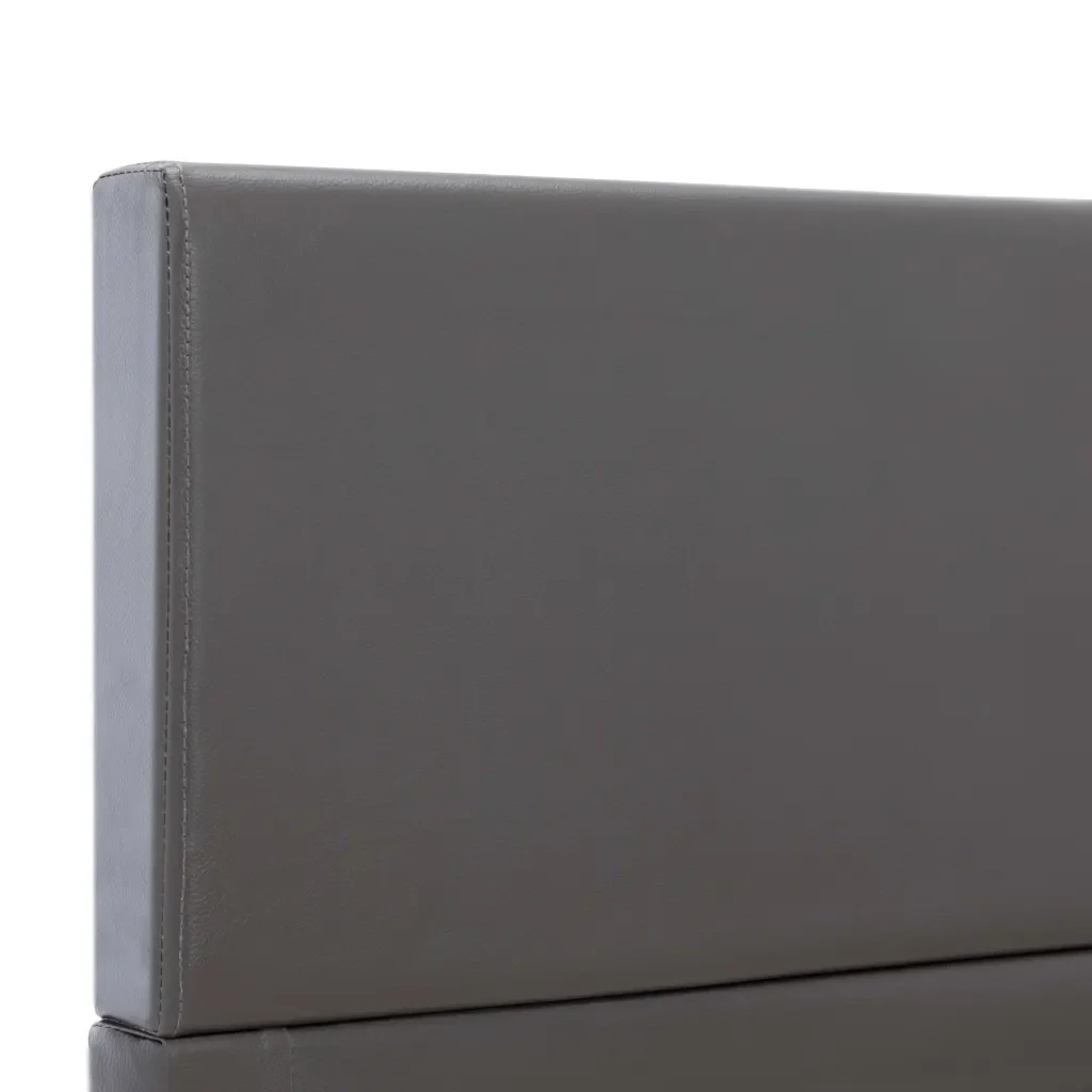 Letto singolo | Letto per adulti | Giroletto Grigio in Similpelle 90x200 cm - Image 6
