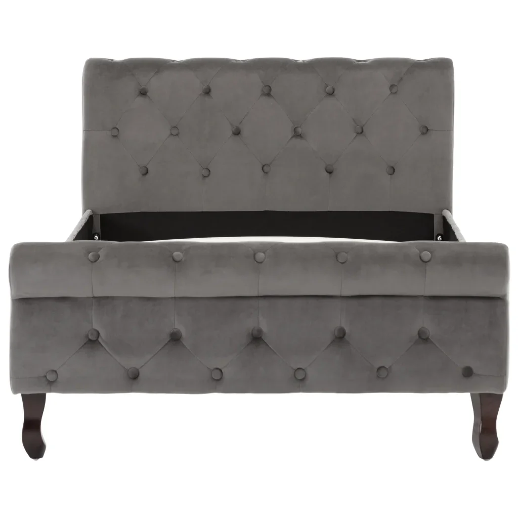 Letto singolo | Letto per adulti | Giroletto Grigio in Velluto 100x200 cm - Image 3