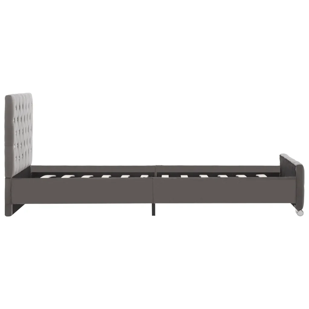 Letto singolo | Letto per adulti | Giroletto Grigio in Velluto 100x200 cm - Image 5