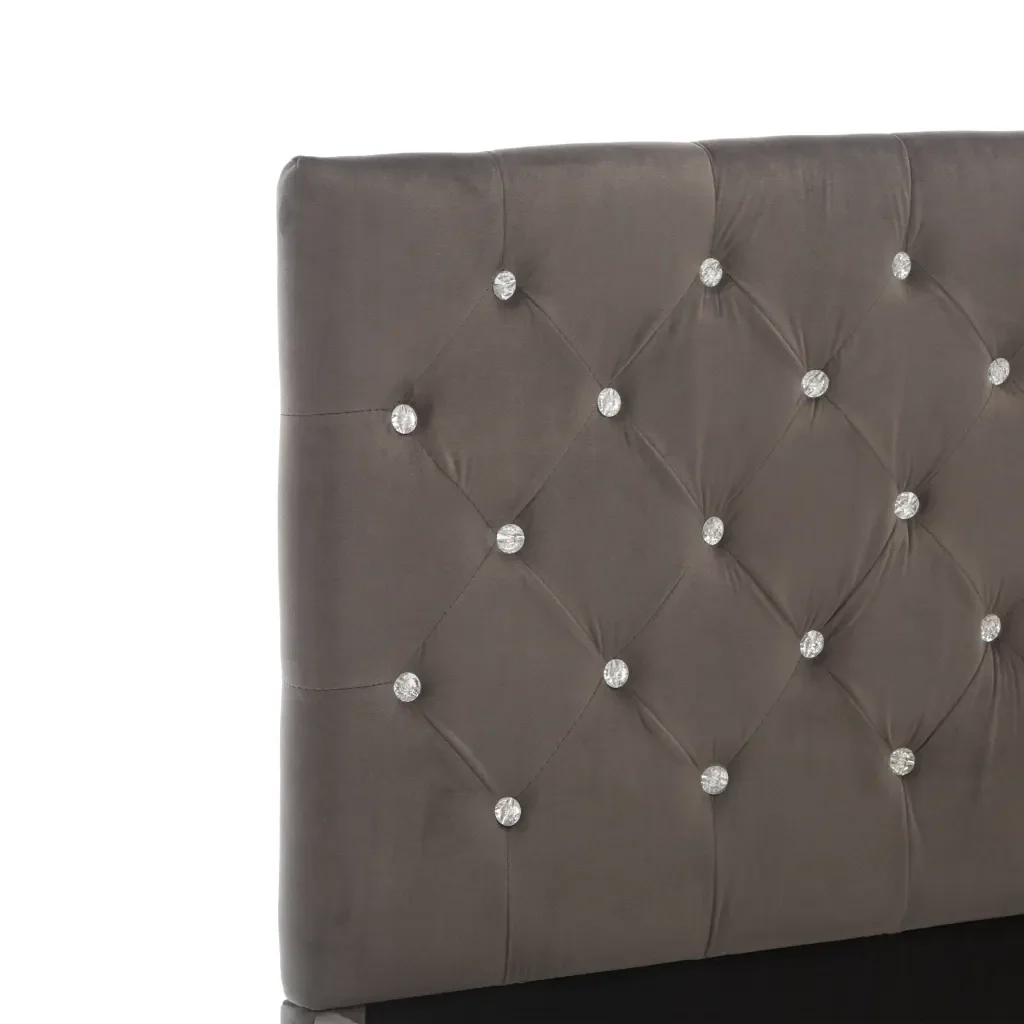 Letto singolo | Letto per adulti | Giroletto Grigio in Velluto 100x200 cm - Image 6