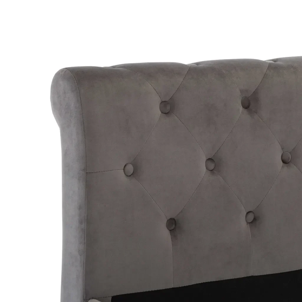 Letto singolo | Letto per adulti | Giroletto Grigio in Velluto 90x200 cm - Image 5