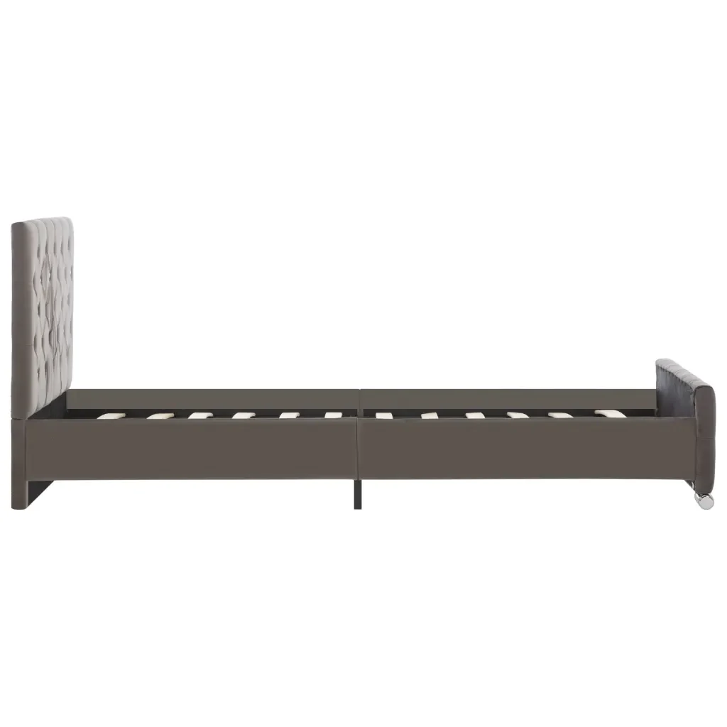 Letto singolo | Letto per adulti | Giroletto Grigio in Velluto 90x200 cm - Image 5