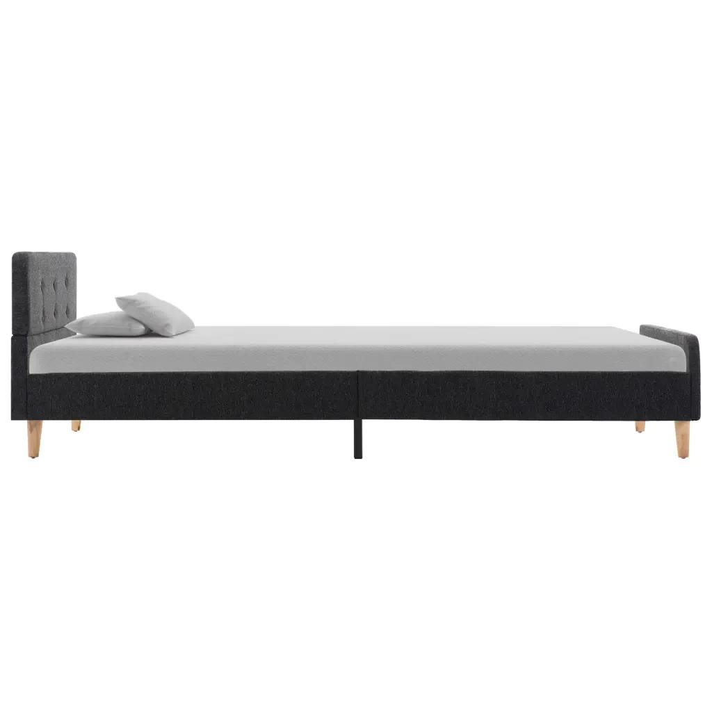 Letto singolo | Letto per adulti | Giroletto Grigio Scuro in Stoffa Ruvida 90x200 cm - Image 5