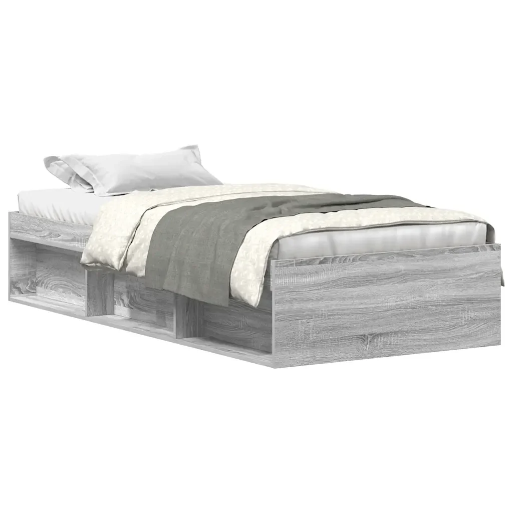 Letto singolo | Letto per adulti | Giroletto Grigio Sonoma 100x200 cm