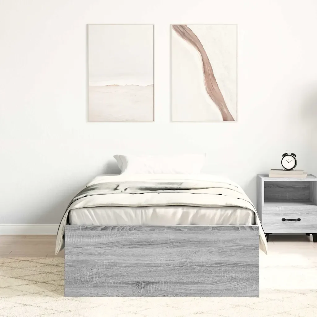 Letto singolo | Letto per adulti | Giroletto Grigio Sonoma 100x200 cm - Image 3