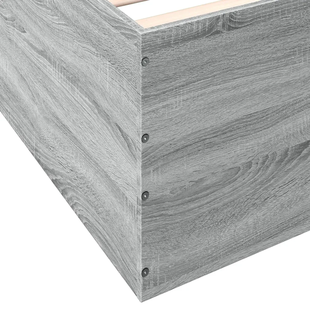 Letto singolo | Letto per adulti | Giroletto Grigio Sonoma 100x200 cm in Legno Multistrato - Image 8