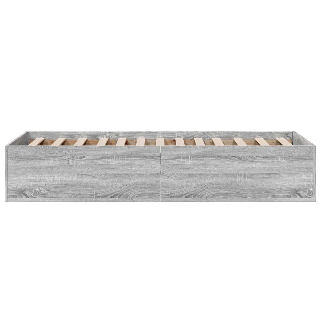 Letto singolo | Letto per adulti | Giroletto Grigio Sonoma 100x200 cm in Legno Multistrato - Image 5