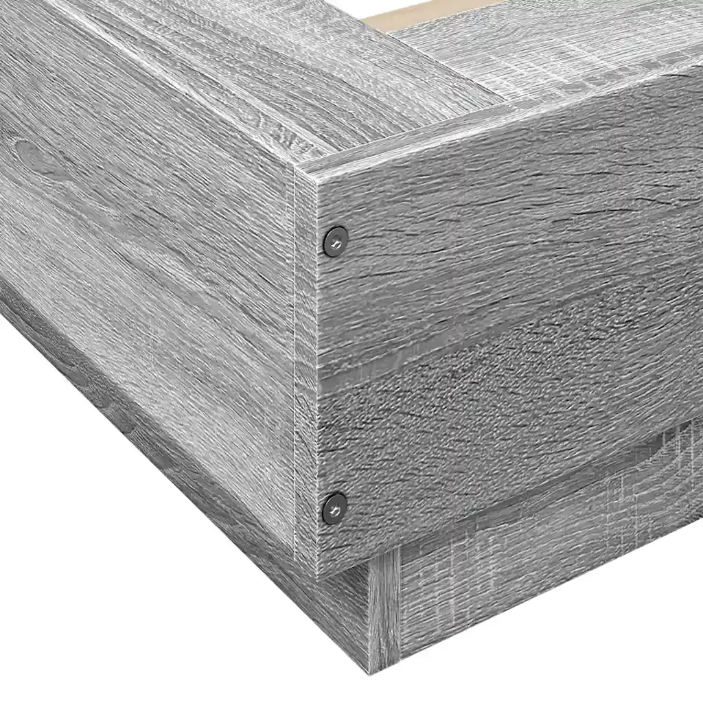 Letto singolo | Letto per adulti | Giroletto Grigio Sonoma 100x200 cm in Legno Multistrato - Image 7