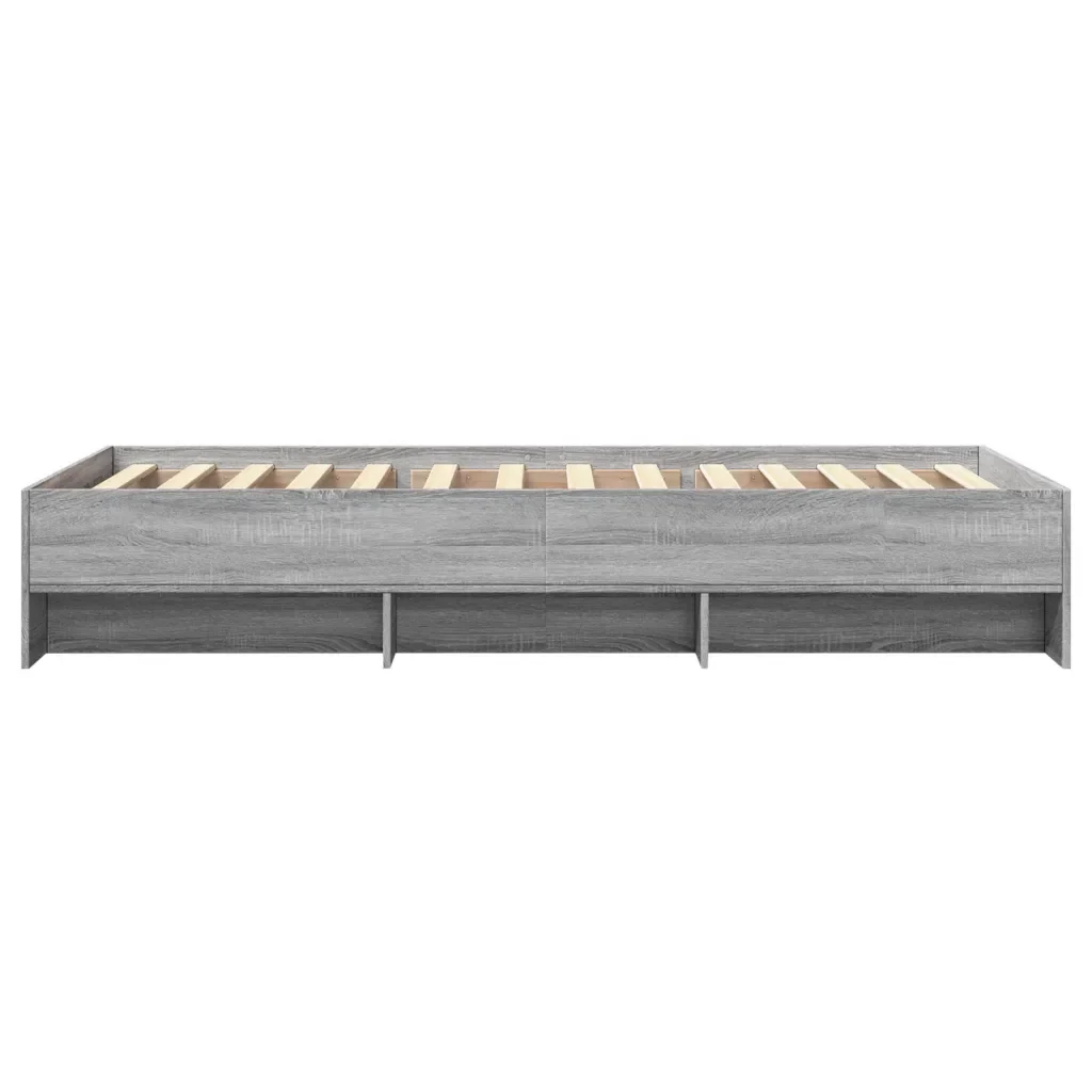 Letto singolo | Letto per adulti | Giroletto Grigio Sonoma 100x200 cm in Legno Multistrato - Image 6