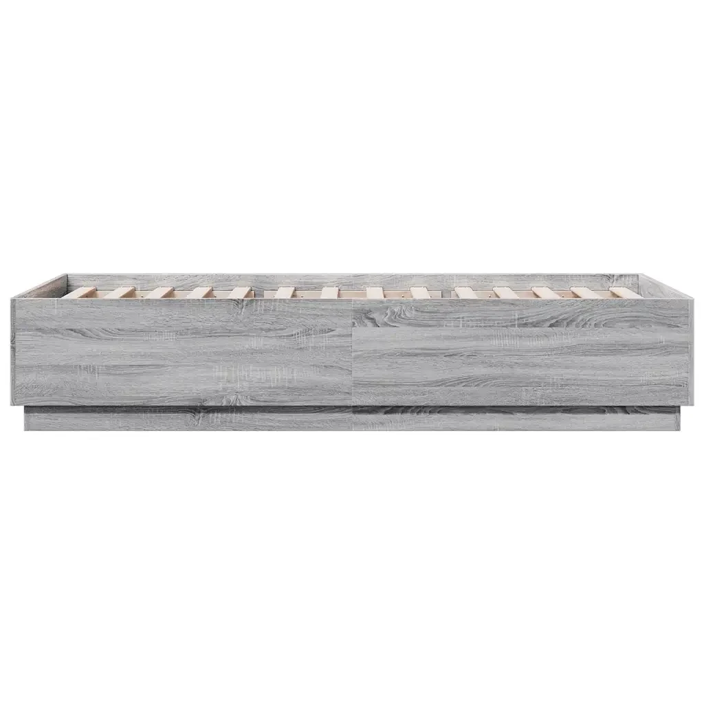 Letto singolo | Letto per adulti | Giroletto Grigio Sonoma 100x200 cm in Legno Multistrato - Image 5