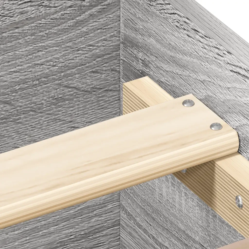 Letto singolo | Letto per adulti | Giroletto Grigio Sonoma 100x200 cm in Legno Multistrato - Image 9