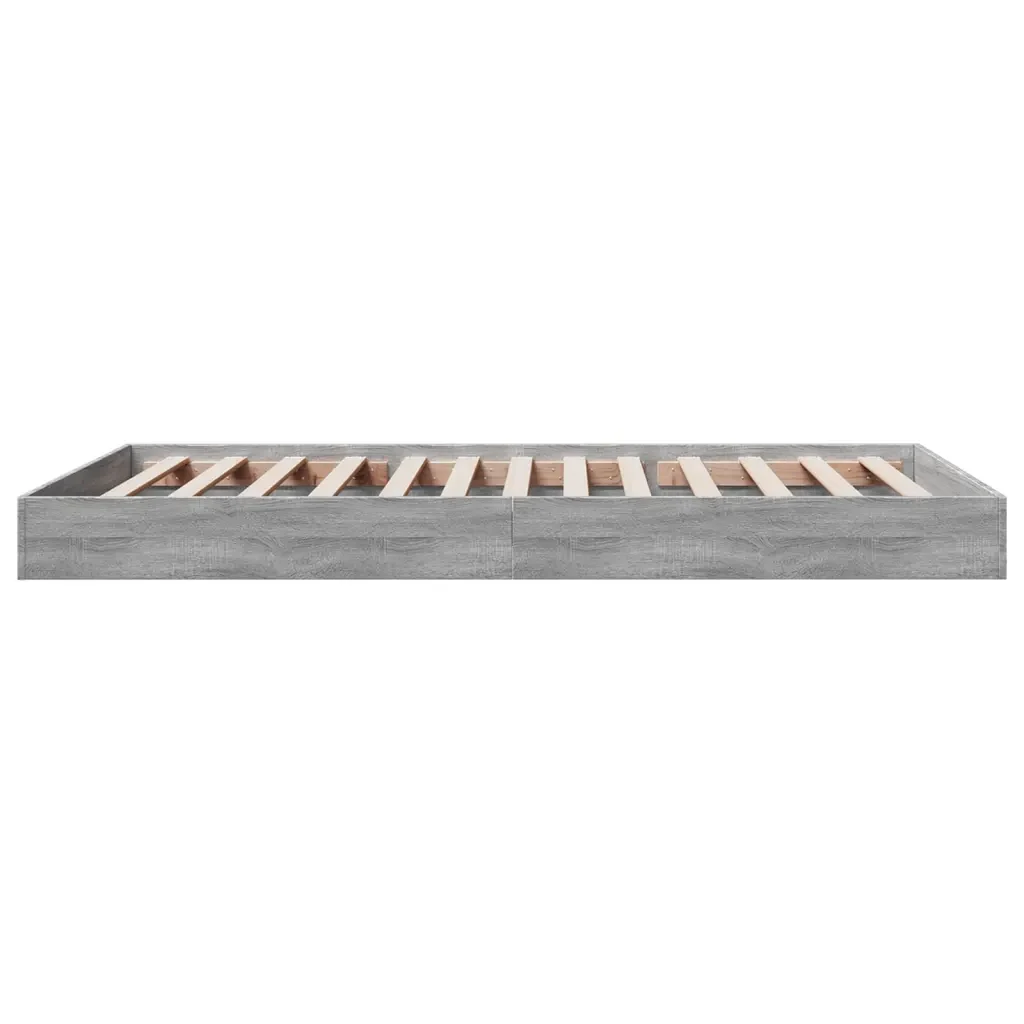 Letto singolo | Letto per adulti | Giroletto Grigio Sonoma 100x200 cm in Legno Multistrato - Image 5