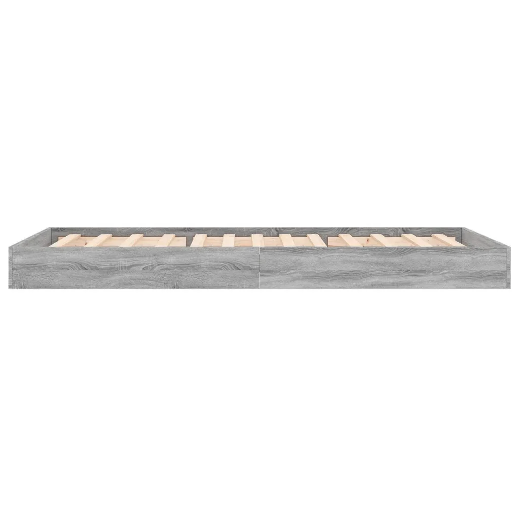 Letto singolo | Letto per adulti | Giroletto Grigio Sonoma 75x190 cm in Legno Multistrato - Image 5