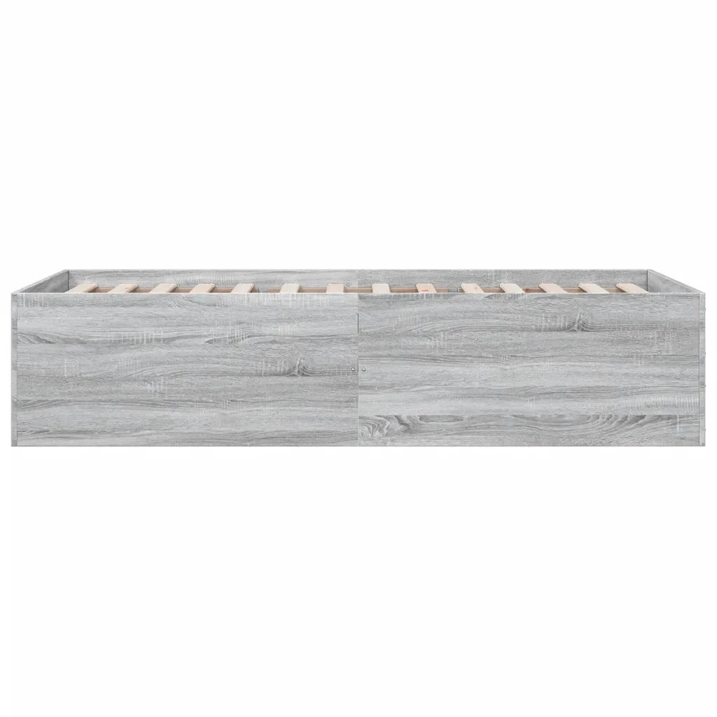 Letto singolo | Letto per adulti | Giroletto Grigio Sonoma 75x190 cm in Legno Multistrato - Image 5