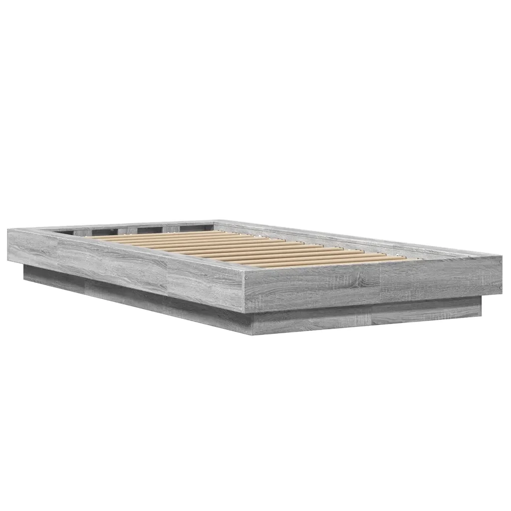 Letto singolo | Letto per adulti | Giroletto Grigio Sonoma 75x190 cm in Legno Multistrato - Image 6