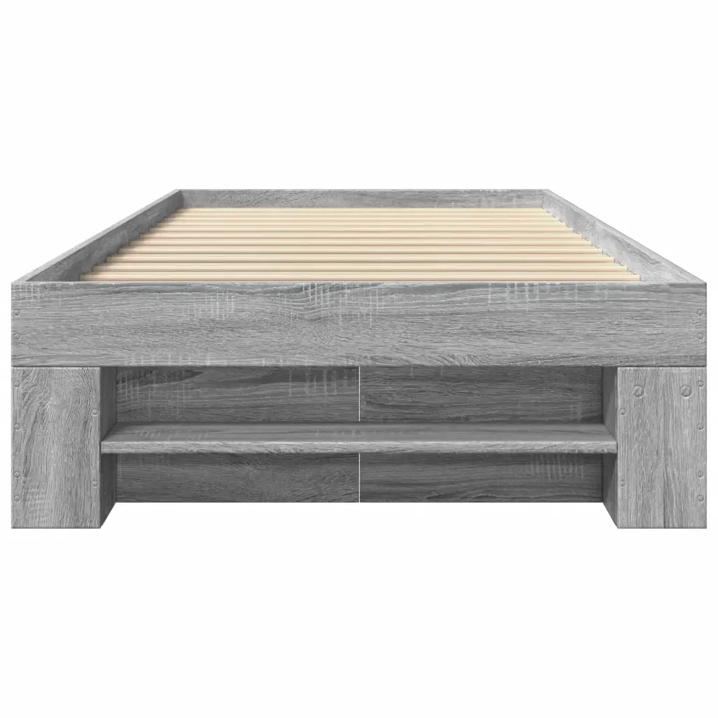 Letto singolo | Letto per adulti | Giroletto Grigio Sonoma 75x190 cm in Legno Multistrato - Image 5