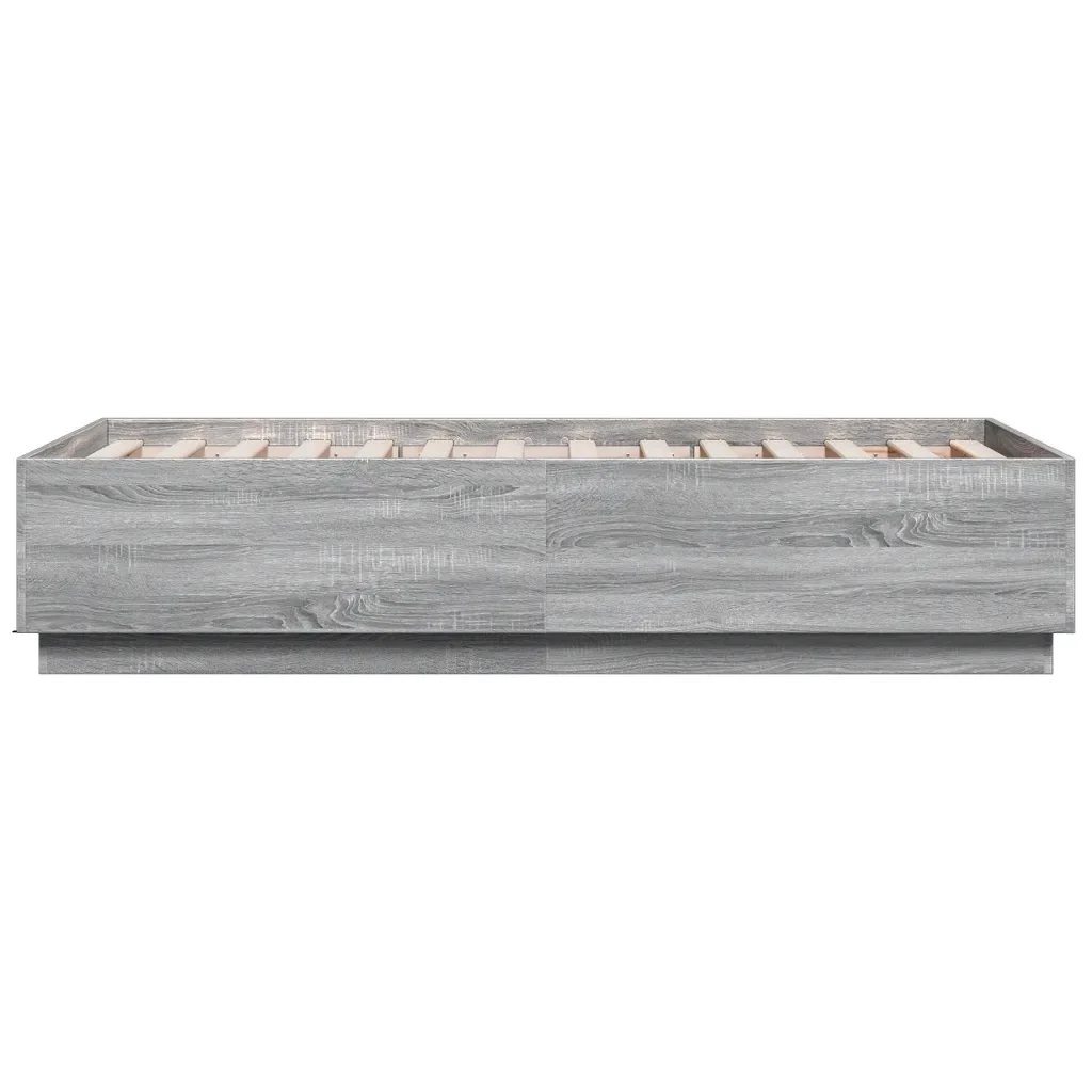 Letto singolo | Letto per adulti | Giroletto Grigio Sonoma 75x190 cm in Legno Multistrato - Image 5