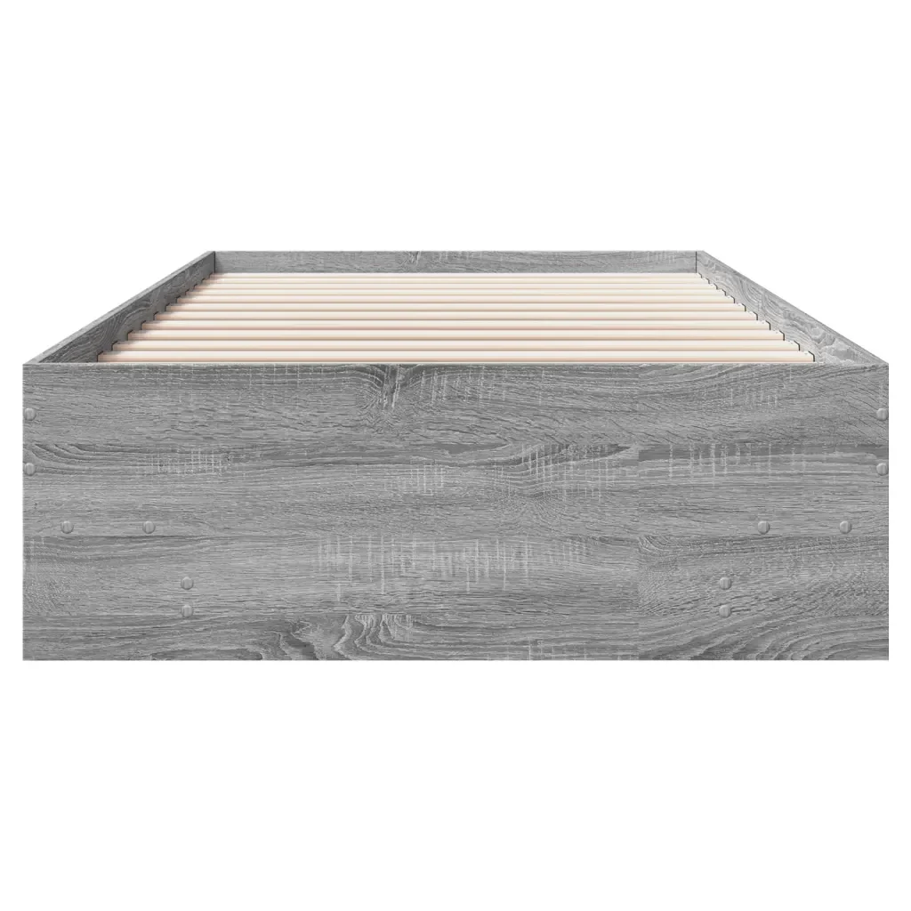 Letto singolo | Letto per adulti | Giroletto Grigio Sonoma 75x190 cm in Legno Multistrato - Image 5