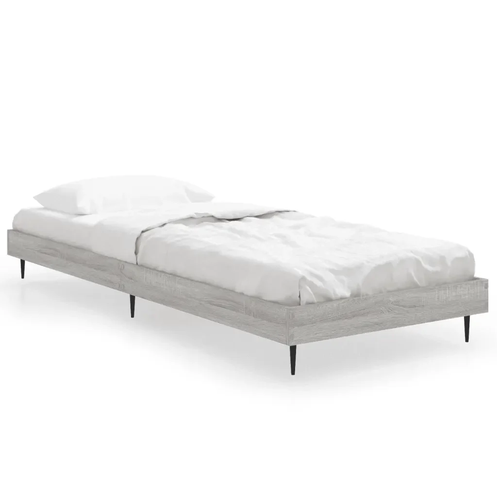 Letto singolo | Letto per adulti | Giroletto Grigio Sonoma 75x190 cm in Legno Multistrato