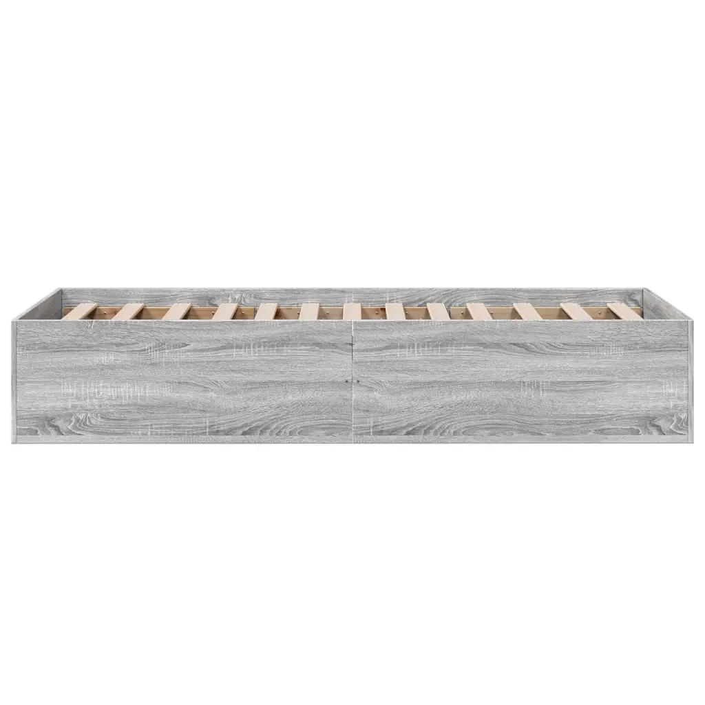 Letto singolo | Letto per adulti | Giroletto Grigio Sonoma 75x190 cm in Legno Multistrato - Image 5