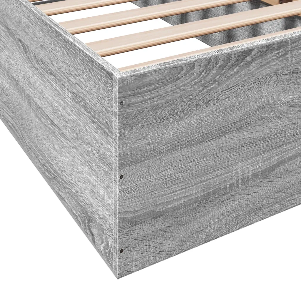 Letto singolo | Letto per adulti | Giroletto Grigio Sonoma 75x190 cm in Legno Multistrato - Image 8