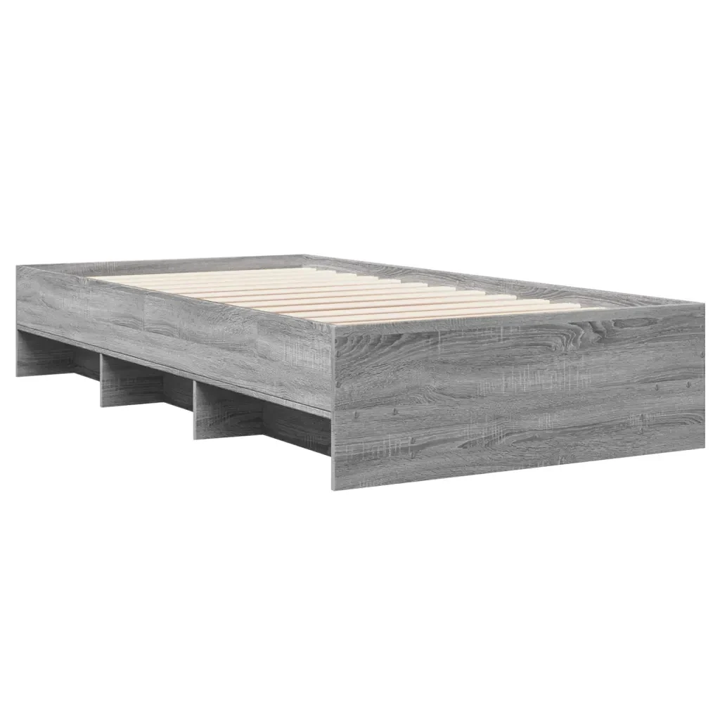 Letto singolo | Letto per adulti | Giroletto Grigio Sonoma 90x190 cm in Legno Multistrato - Image 7