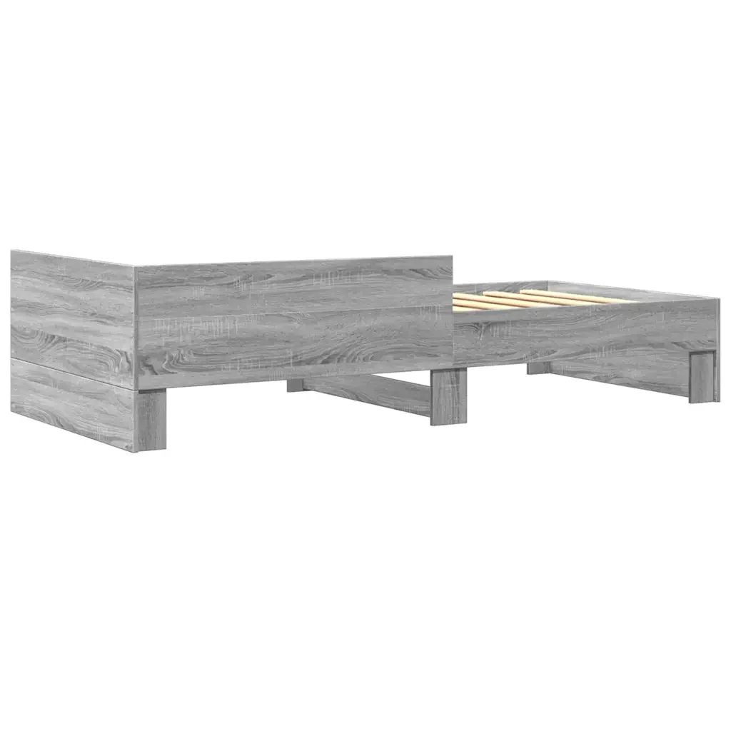 Letto singolo | Letto per adulti | Giroletto Grigio Sonoma 90x190 cm in Legno Multistrato - Image 6