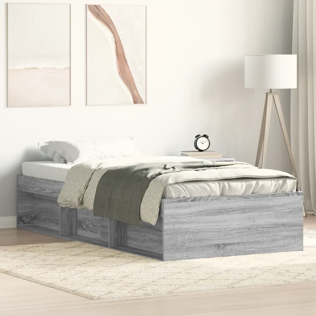 Letto singolo | Letto per adulti | Giroletto Grigio Sonoma 90x200 cm - Image 2