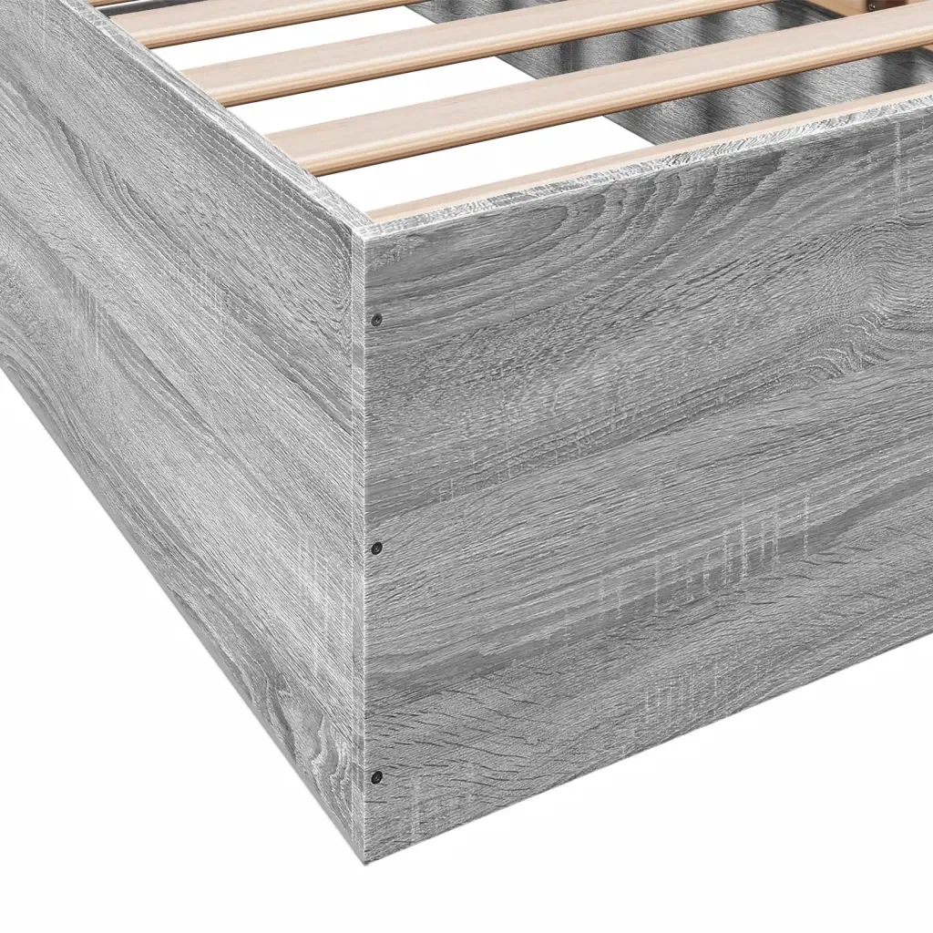Letto singolo | Letto per adulti | Giroletto Grigio Sonoma 90x200 cm in Legno Multistrato - Image 8